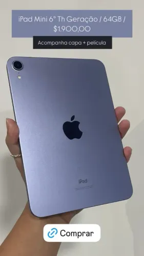 Ipad Mini 6º  Th Geração / 64GB / Azul / R$ 1.900,00/ com garantia / loja fisica