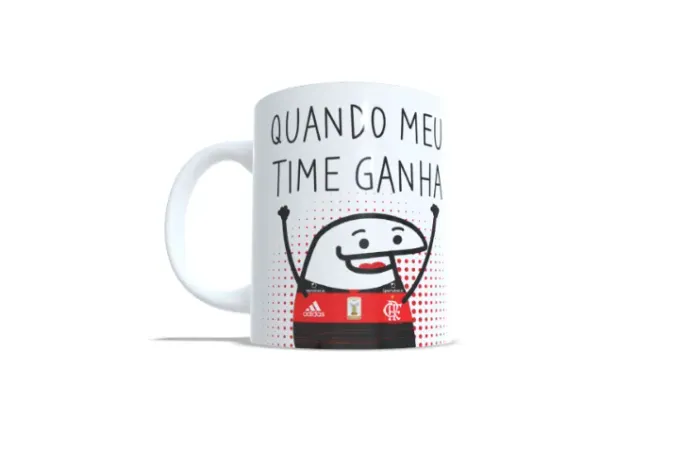 caneca porcelana boneco flork flamengo times futebol clubes.