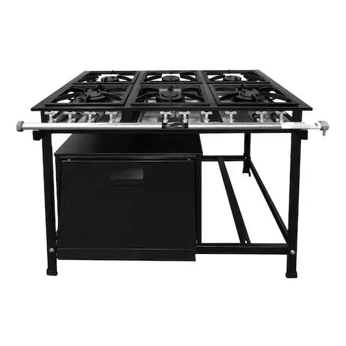 Fogão de 6 Bocas Duplas Cefaz Gold - Baixa Pressão, Modelo Compacto (40x40)
