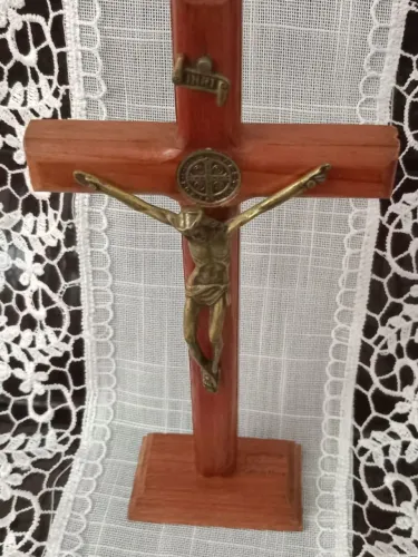Crucifixo antigo 20 cm mesa ,parede 