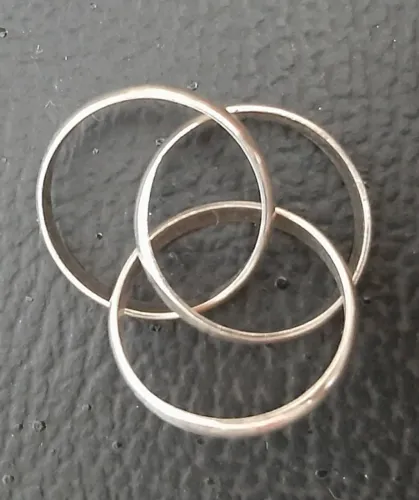 Anel Prata 925 - 3 aros - tipo cartier