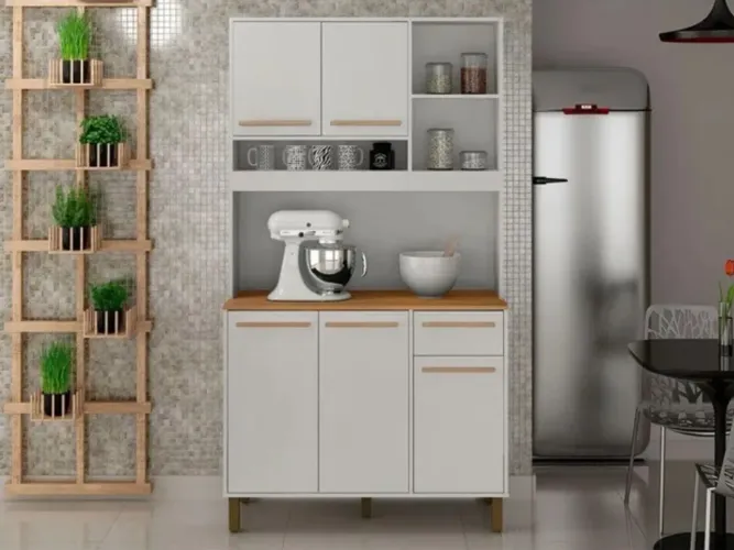 Armário Kit de Cozinha Ametista 5 portas - Branco l33