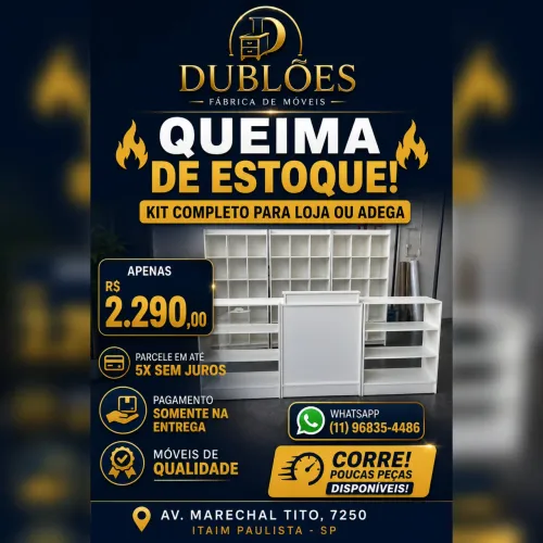 Kit loja e adega promoção