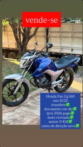 Vendo moto 160 fan ou troco por carro do meu interesse 