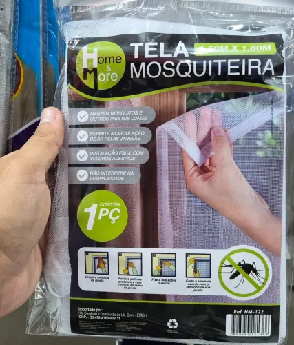 TELA MOSQUITEIRA C/VELCRO 1,50X1,80M<br><br>REF: HM-122<br>