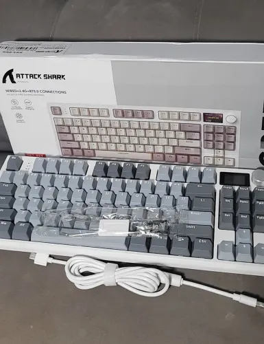 Teclado Mecânico Attack Shark K86 Original | 87 Teclas TKL | Tela TFT Colorida
