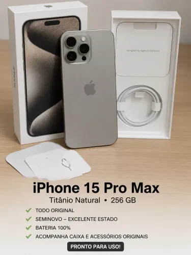 iPhone 15 Pro Max 256GB - Titânio Natural