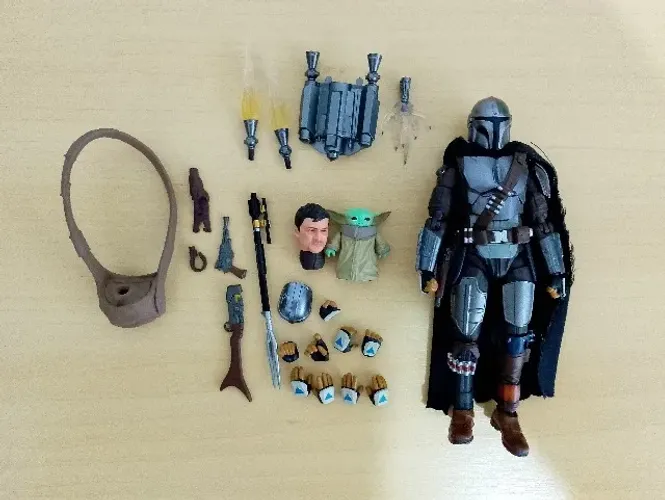 Din Djarin Mandaloriano e Grogu - Star Wars - SH Figuarts - Bandai