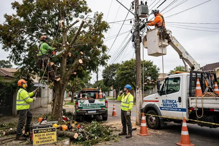 Serviços de podas e derrubadas de árvores, Serviços de manutenção elétrica residencial. 