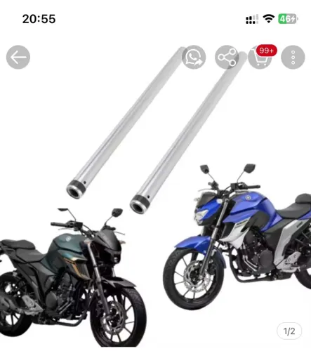 Par Tubo Cilindro Interno Bengala FAZER 250 2018 até 2024 Modelo Original