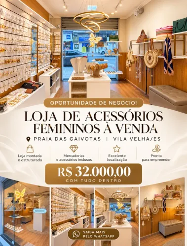 Loja de acessórios femeninos à venda!