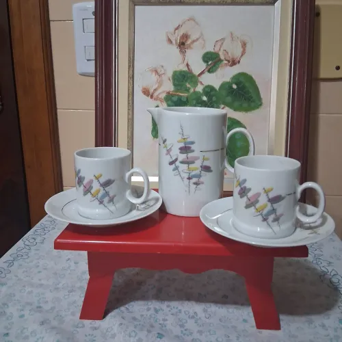 Jogo café porcelana Renner,  5 peças...