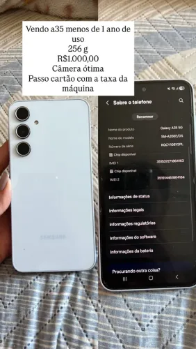 Celular Samsung a 35 menos de um ano de uso