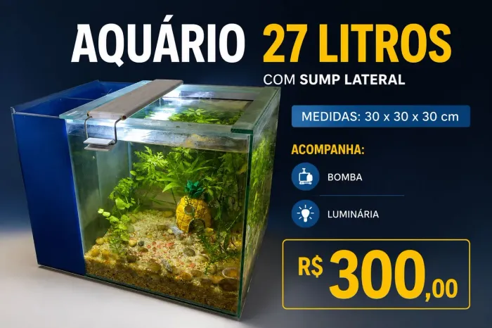 Aquario 27 litros com Sump Lateral