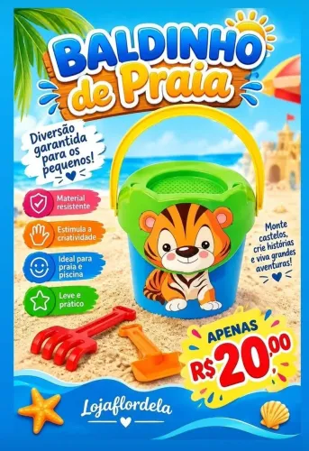 Balde de areia para praia