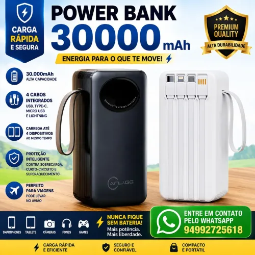 Power bank portátil 30000 mah