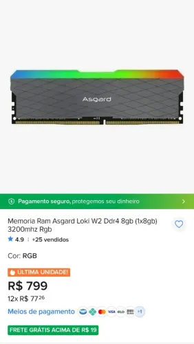 Memória Ram Asgard Loki 2x8GB DDR4 3200MHz