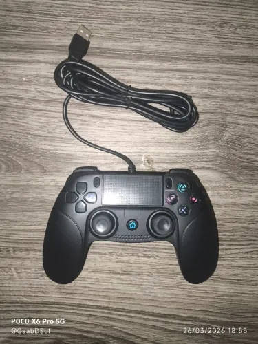 Controle com Fio para PS4 e PC - Seminovo, Completo na Caixa