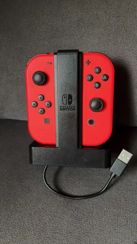 Joy Con Vermelho Switch + Base Carregadora Original