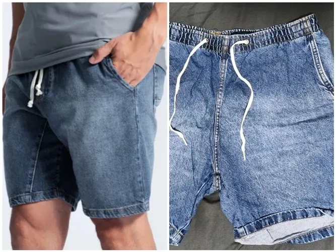 Bermuda Jeans com Elástico - Marfinno Slim - M