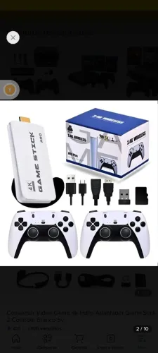 Conversor Vídeo Game 4k HDMI adaptador com 2 controles Game stick com 2 controles