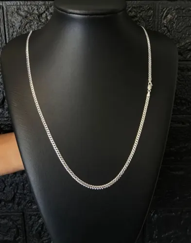 Prata925 Escama De Peixe 3mm 60cm
