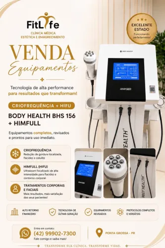 Criofrequência Body Health BHS 156 + Himfull (Ultrassom Focalizado) Ano 2022