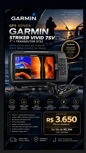 GARMIN STRIKER VIVID 7SV 7" + TRANSDUTOR GT52