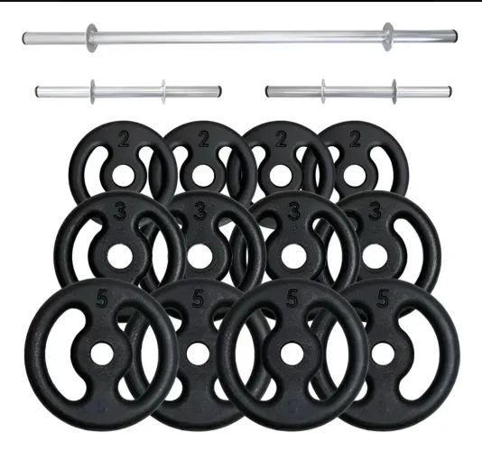 Vendo Kit anilha 40kg + 2 barras de 40 cm + 1 barra de 120cm