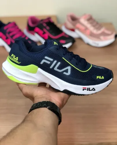 Tênis Fila Performance Navy & Lime | Máxima Ventilação