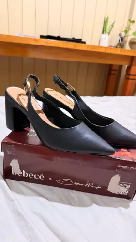 Slingback preto bebêce