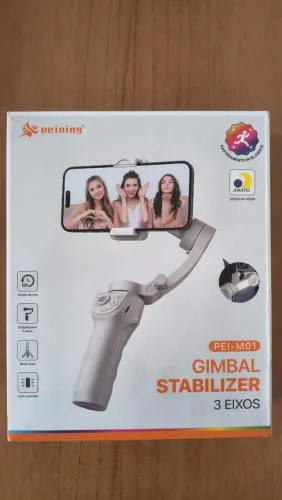 Gimbal Estabilizador de Celular 3 Eixos Penini - Bluetooth com Rastreamento Facial