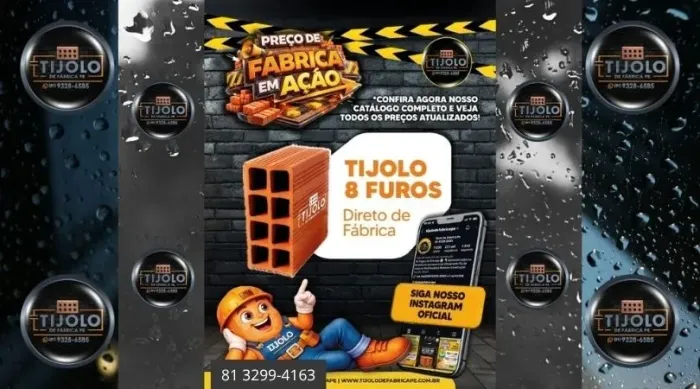 tijolo 8 furos compra direta sem intermediários 