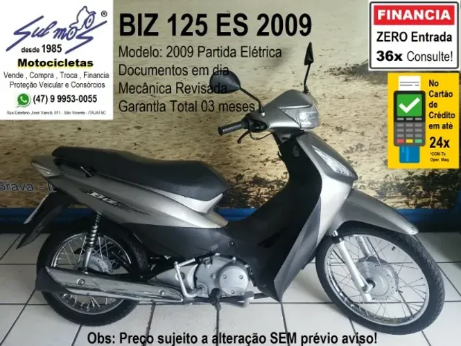 Honda Biz 125 ES 2009 # Partida Elétrica # ZERO entrada até 36x no Carnê. Consulte!
