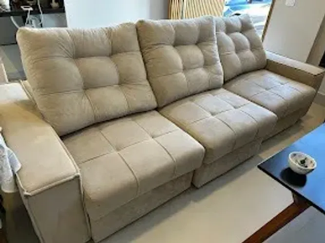 Sofá 3 Lugares Retrátil Suede