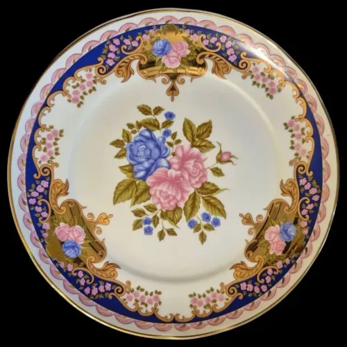 Prato De Porcelana Portuguesa Disfer Acabamento Em Ouro