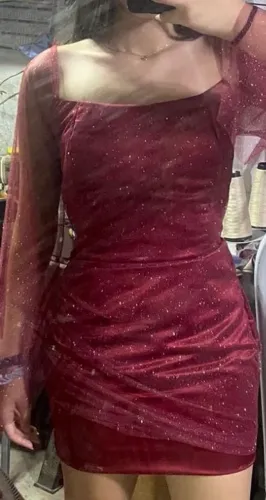 Vestido de festa curto vinho