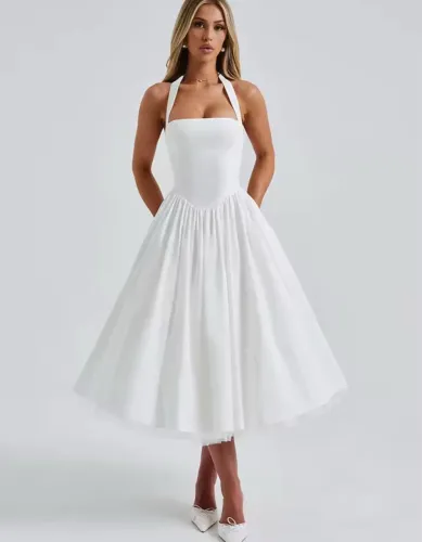 Vestido bufante branco longo (P- nunca usado)