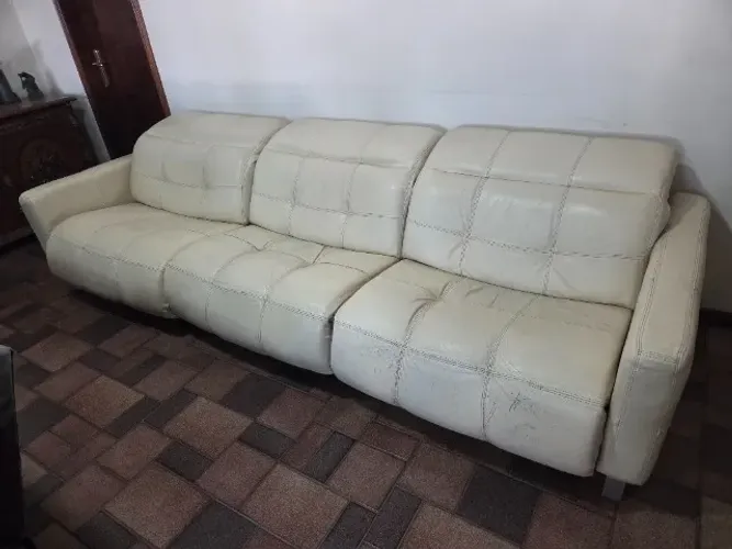 Sofá 3 lugares / 2 lugares em couro, elétrico, reclinável - Plenitude 3,15 metros