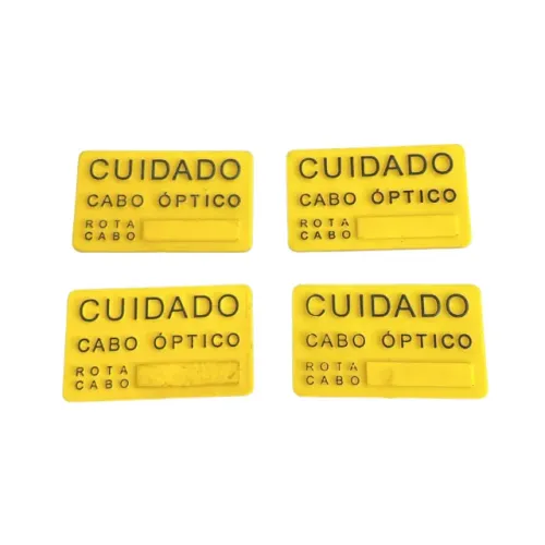 Lote 11 Plaquetas De Sinalização Cuidado Cabo Óptico / Fibra
