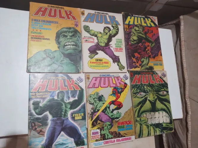 Lote de 6 gibis do Hulk nrs 2,3,4,7,8,9 como nas fotos