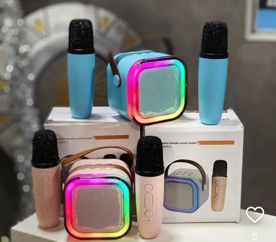 Caixa de som Karaokê K12 com microfone 