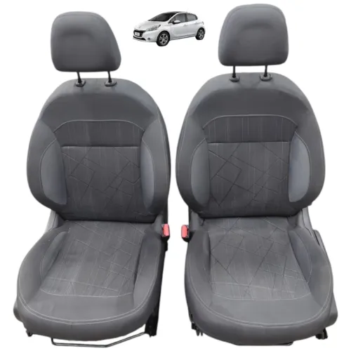 Par Banco Tecido Dianteiro Peugeot 208 2014 2015 2016 2017 Cinza-escuro