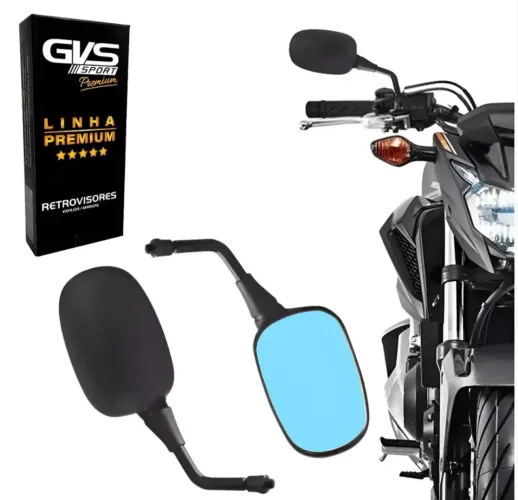 Retrovisor Gvs Modelo Hornet Lente Azul Para Honda E Yamaha