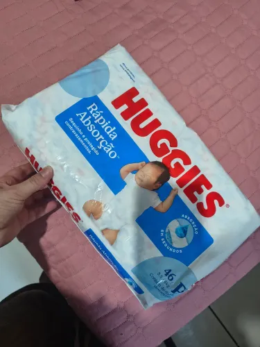 Fralda Huggies Rápida Absorção P com 46