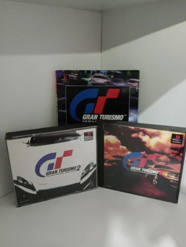 GRAN TURISMO 1 E 2 ORIGINAL JAPONÊS PLAY 1 COMPLETO COM GUIA RAR