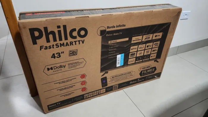 SMART TV 43' PHILCO NOVA NA CAIXA