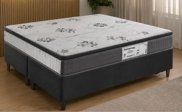 Cama Box Casal Molas Bonnel com Colchão