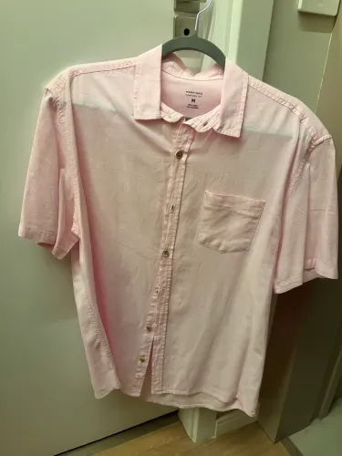 Camisa algodão manga curta rosa 