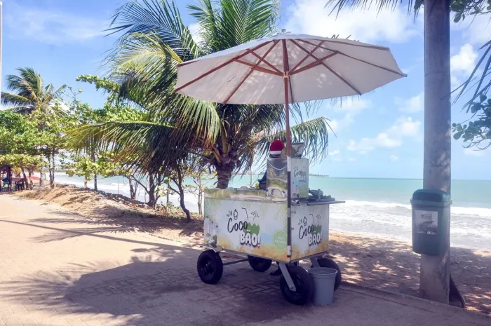 Carrinho de água de coco